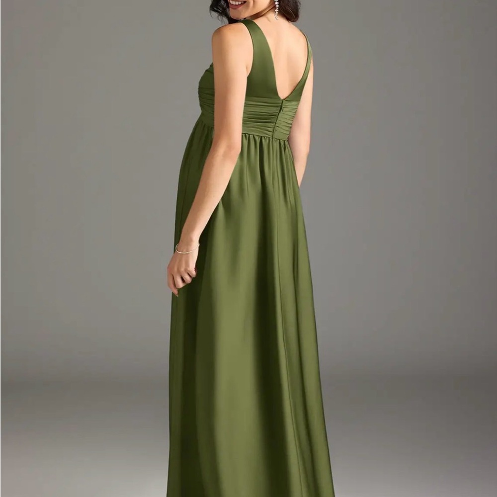 AZAZIE MATERNITY YETTA BRIDESMAIDS DRESS OLIVE GREEN, SIZE A10 - Picture 3 of 3